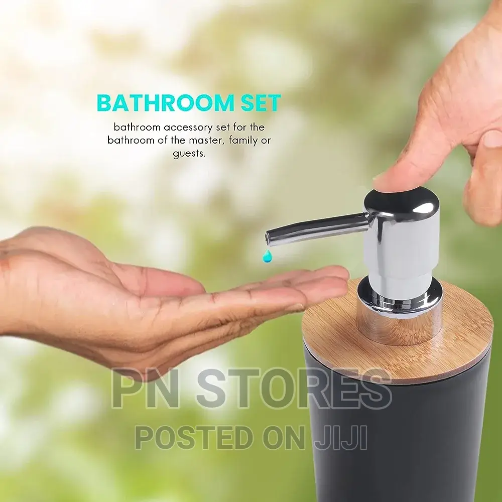 7 in 1 Bathroom and Toilet Accessory Set 7Pieces Bamboo in Lagos