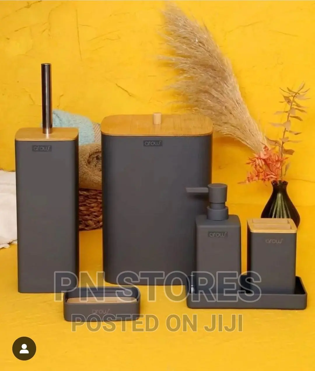 7 in 1 Bathroom and Toilet Accessory Set 7Pieces Bamboo in Lagos