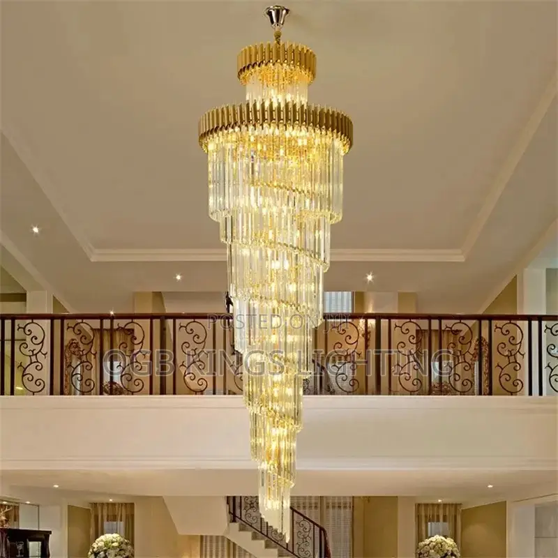 Strip Crystal Chandelier Lighting Modern Long Hanging Lamps