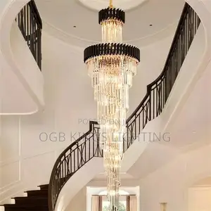 Strip Crystal Chandelier Lighting Modern Long Hanging Lamps