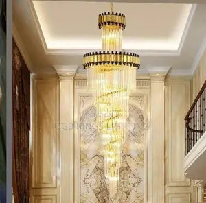 Strip Crystal Chandelier Lighting Modern Long Hanging Lamps
