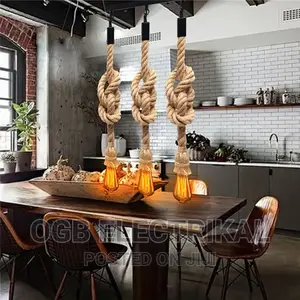 Three Head Hemp Rope Pendant Lamp