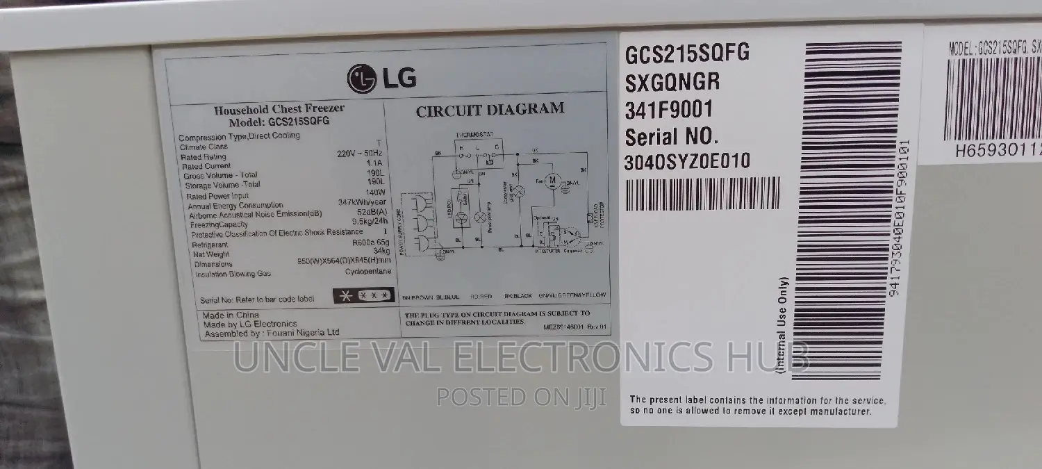 Original Lg Chest Freezer 190l
