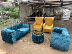 A Standard 7 Seater Sofa With Center Table