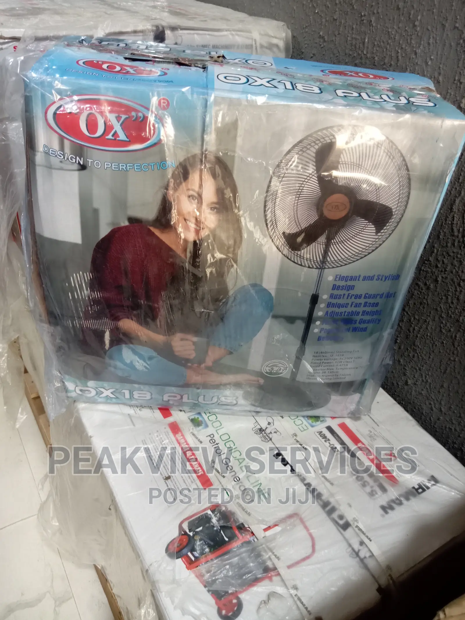 New in Ox-18''inches Standing Fan,Non Rechargable