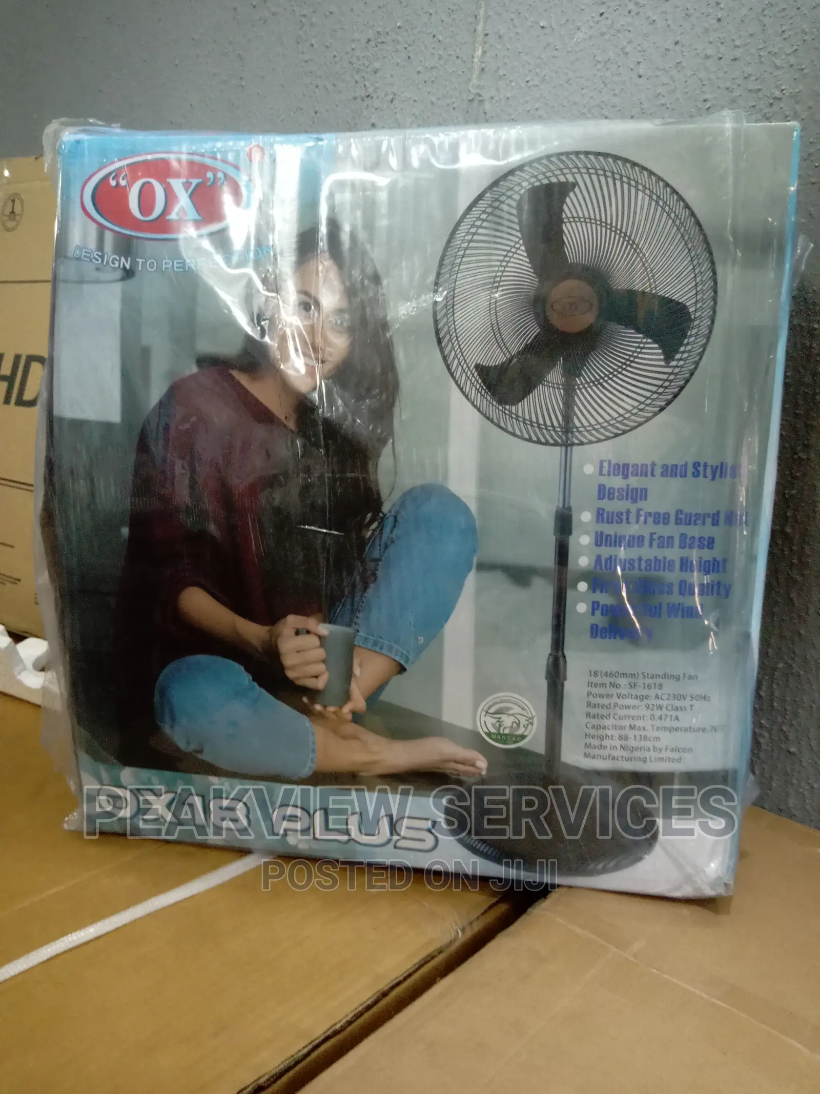 Fast Active Ox-18''inches Non Rechargable Standing Fan