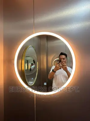 Round Simple Mirror With 3 Colours Sensor Lights