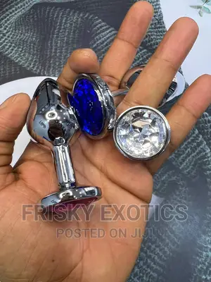 Medium Size Silver Metal Butt Plugs