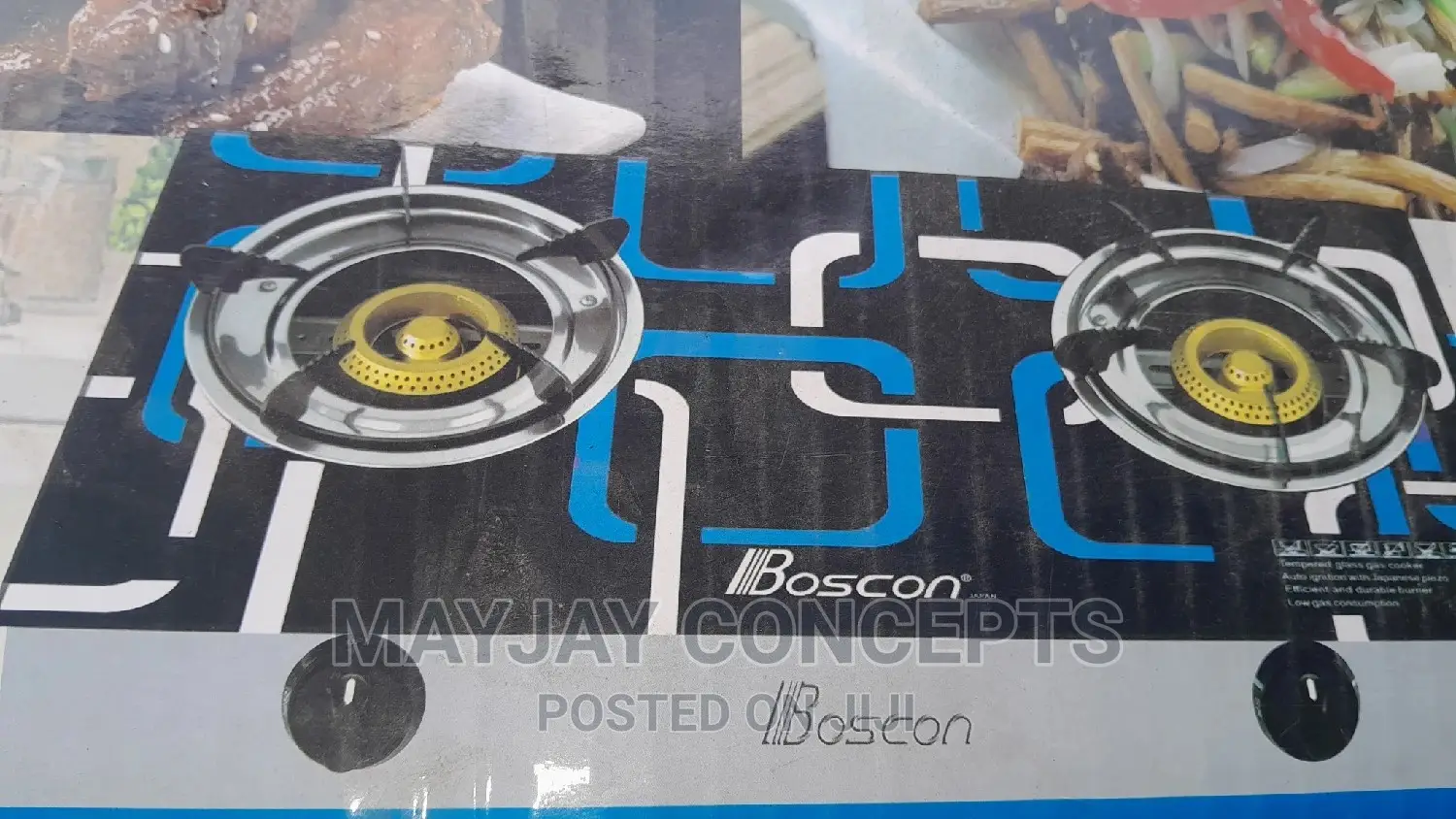 Boscon Double Glass Table Gas Cooker