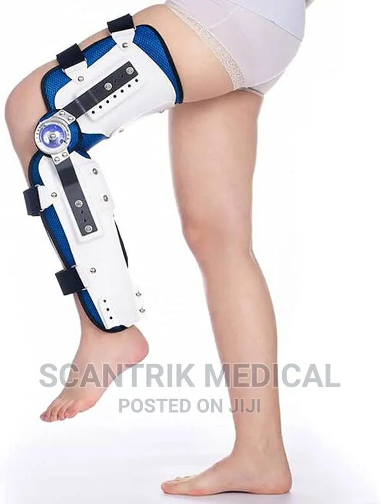 ROM Knee Foot Support Brace, Adjustable Post Op Knee Support