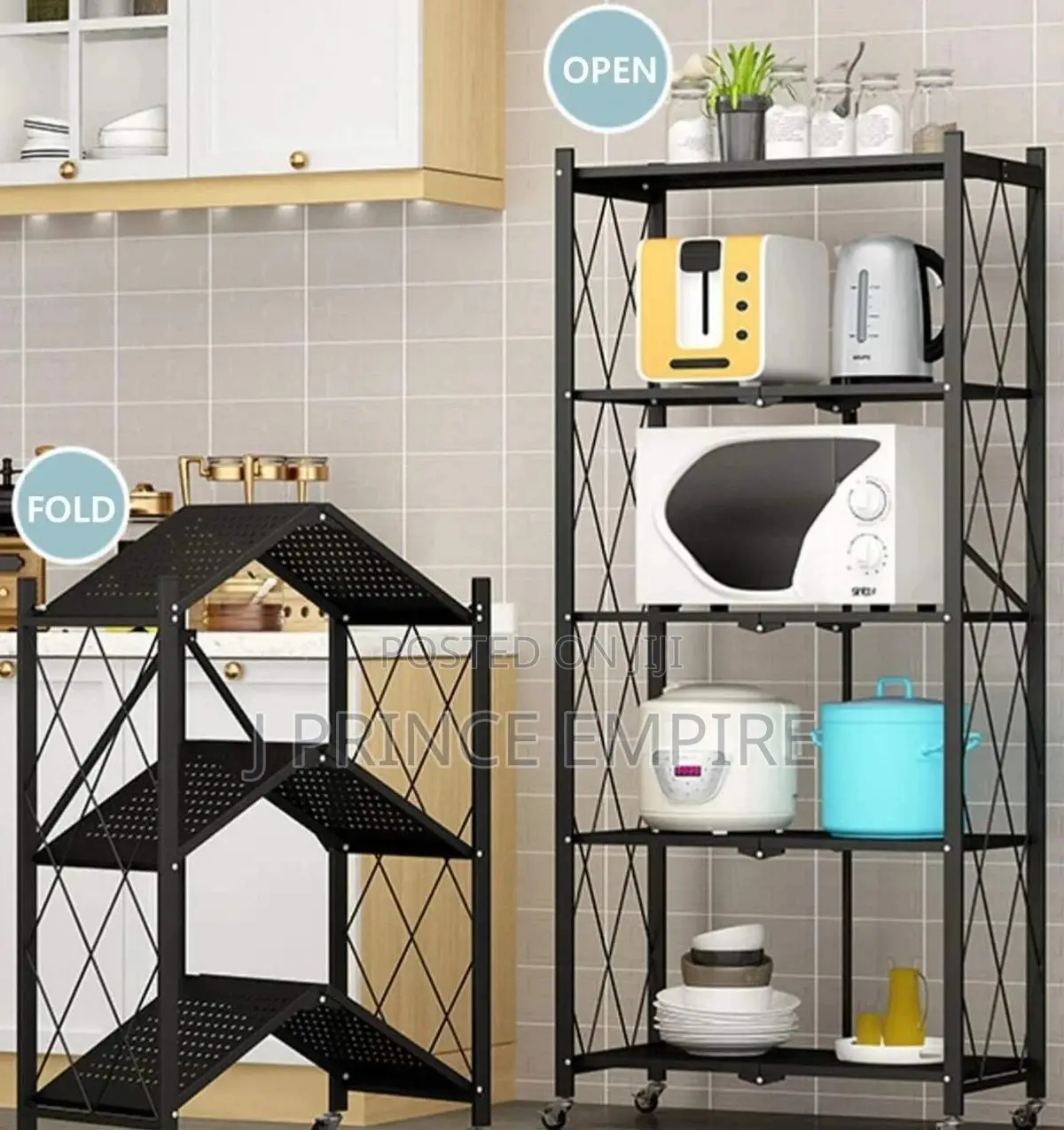 5 Layers Foldable Storage Shelves for Garage Kitchen