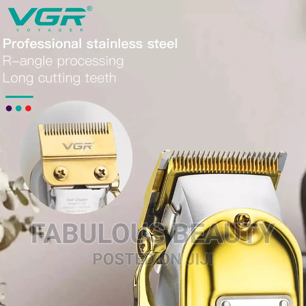 VGR v-140 Hair Clipper for Men, Gold .