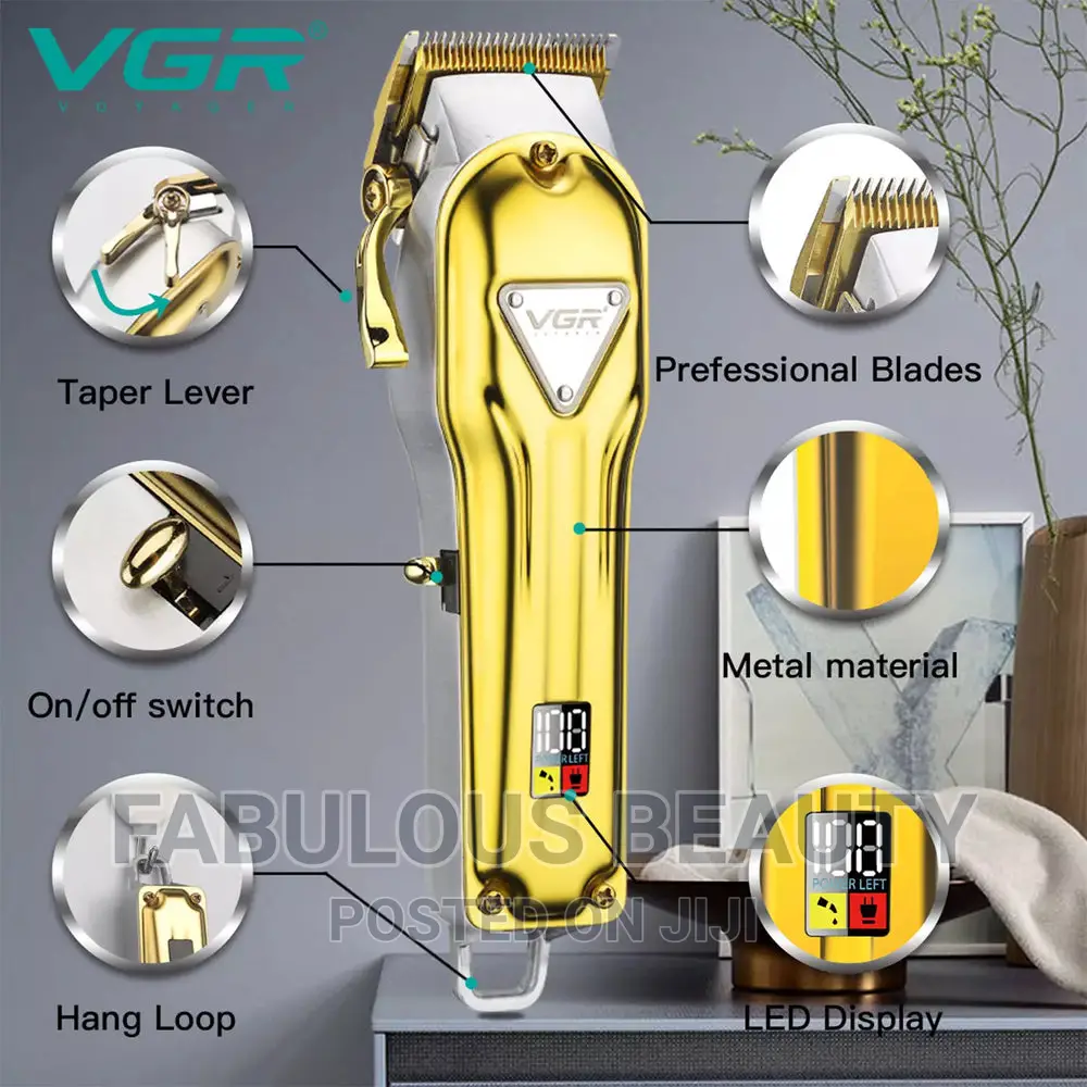 VGR v-140 Hair Clipper for Men, Gold .