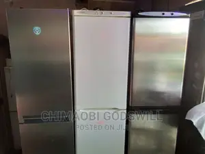 Silver German Double Door Fridge and Freezer