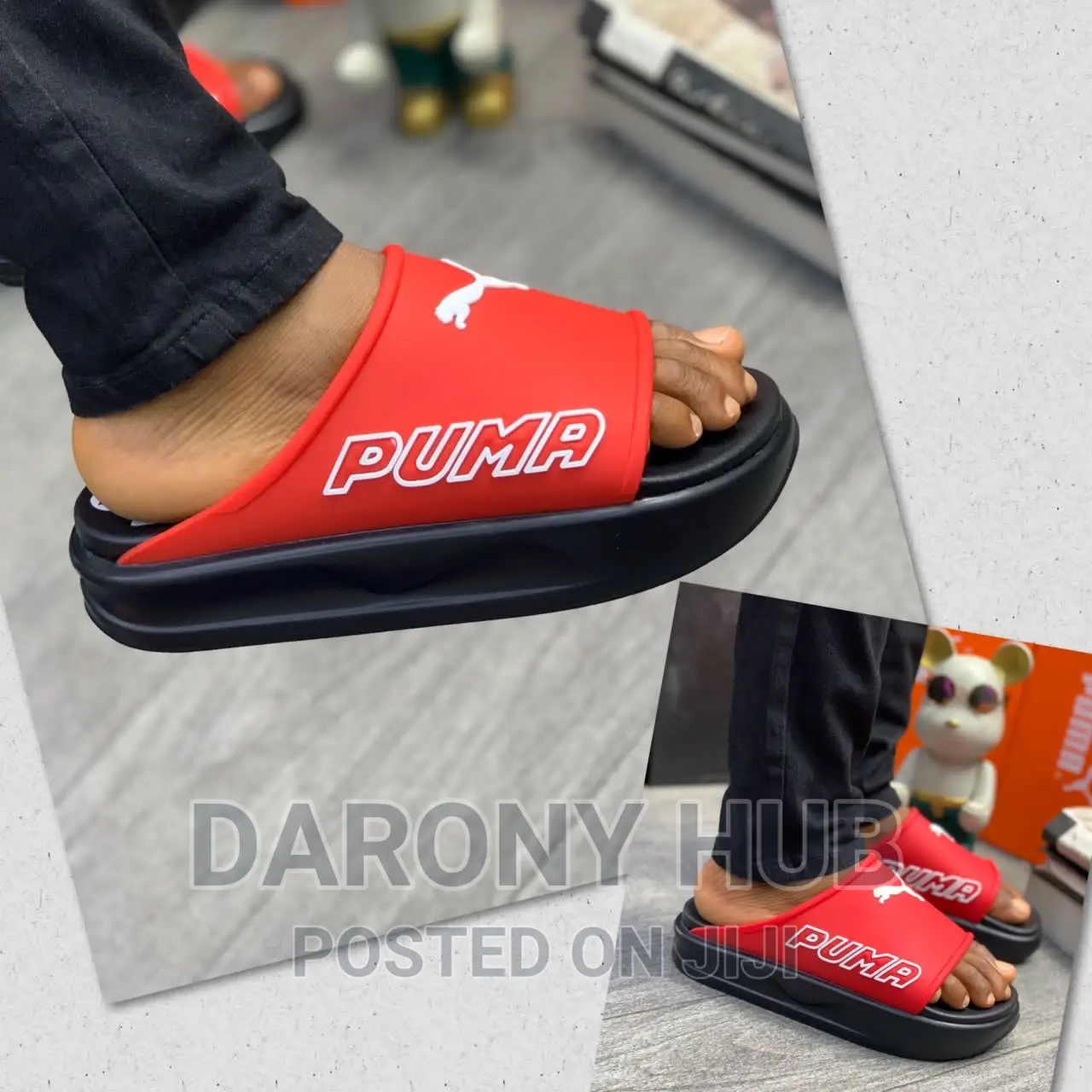 New Puma Luxury Slides_white Red