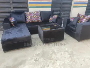 Photo - Black Lshap Single Seater With Center Table