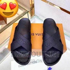 Original LOUIS VUITTON Leather Slippers Available in Store