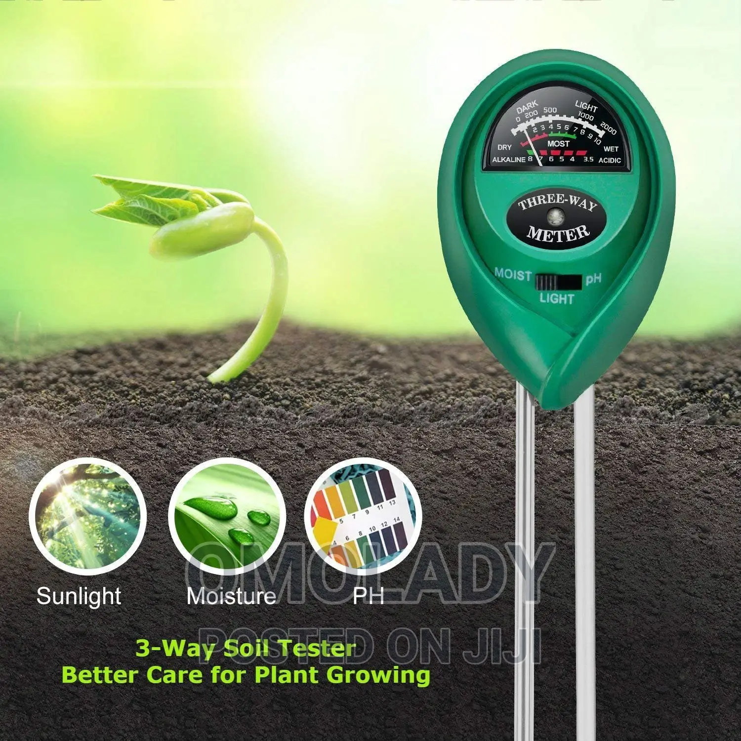 Ph Meter 3 Way Soil Meter Tester