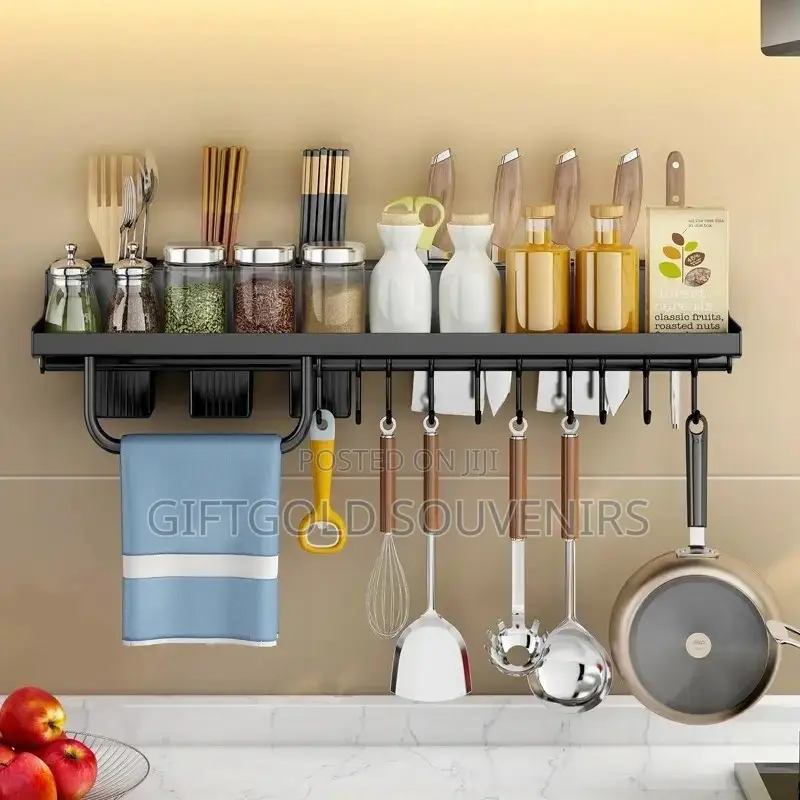 Wall Mounted Knife Cutlery Holder Rack With Hooks-60cm