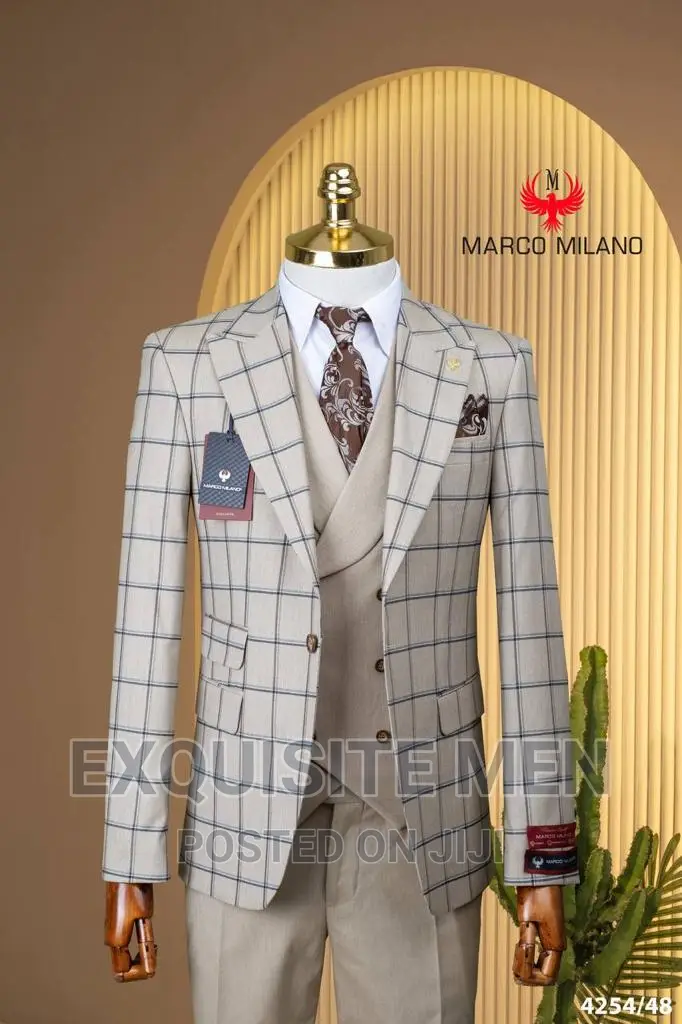 Marco Milano Official Checkers One Button Slimfit Men's Suit