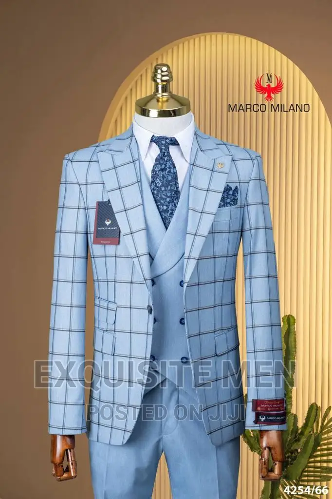 Marco Milano Official Checkers One Button Slimfit Men's Suit