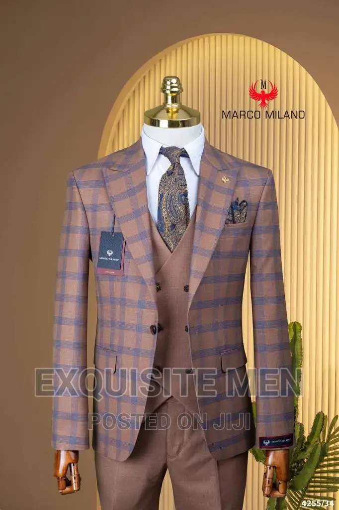 Marco Milano Official Checkers One Button Slimfit Men's Suit