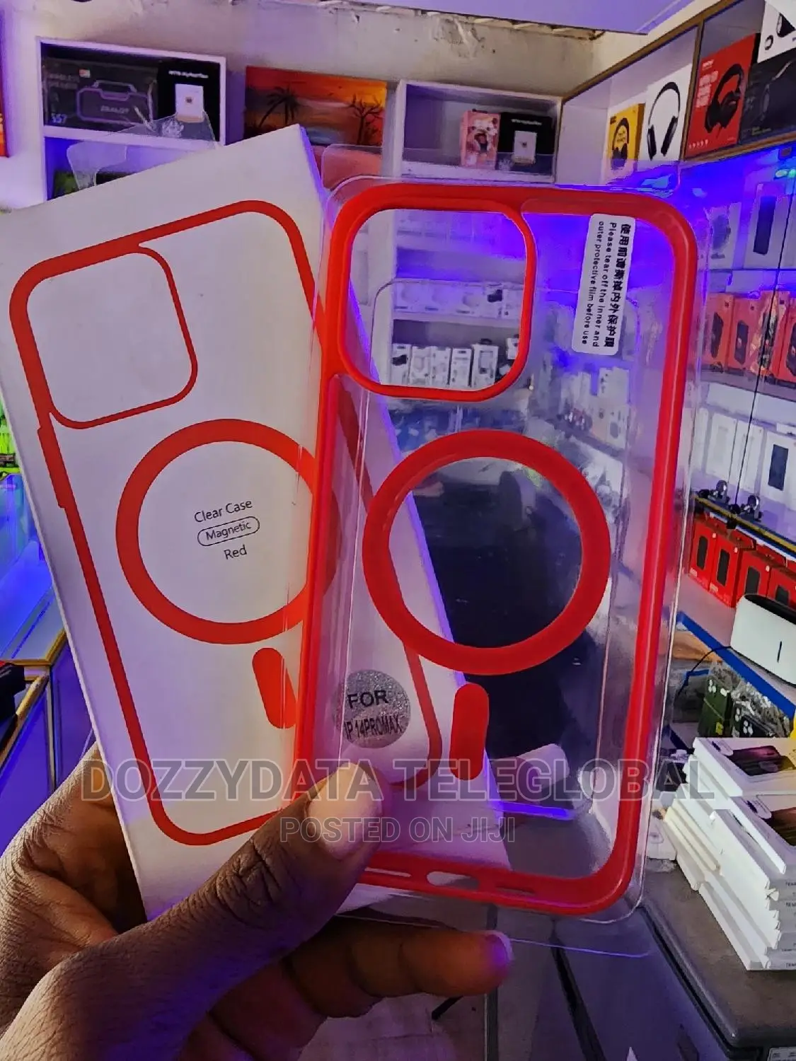 iPhone 14 Pro Max Clear Case Magnetic Case Red