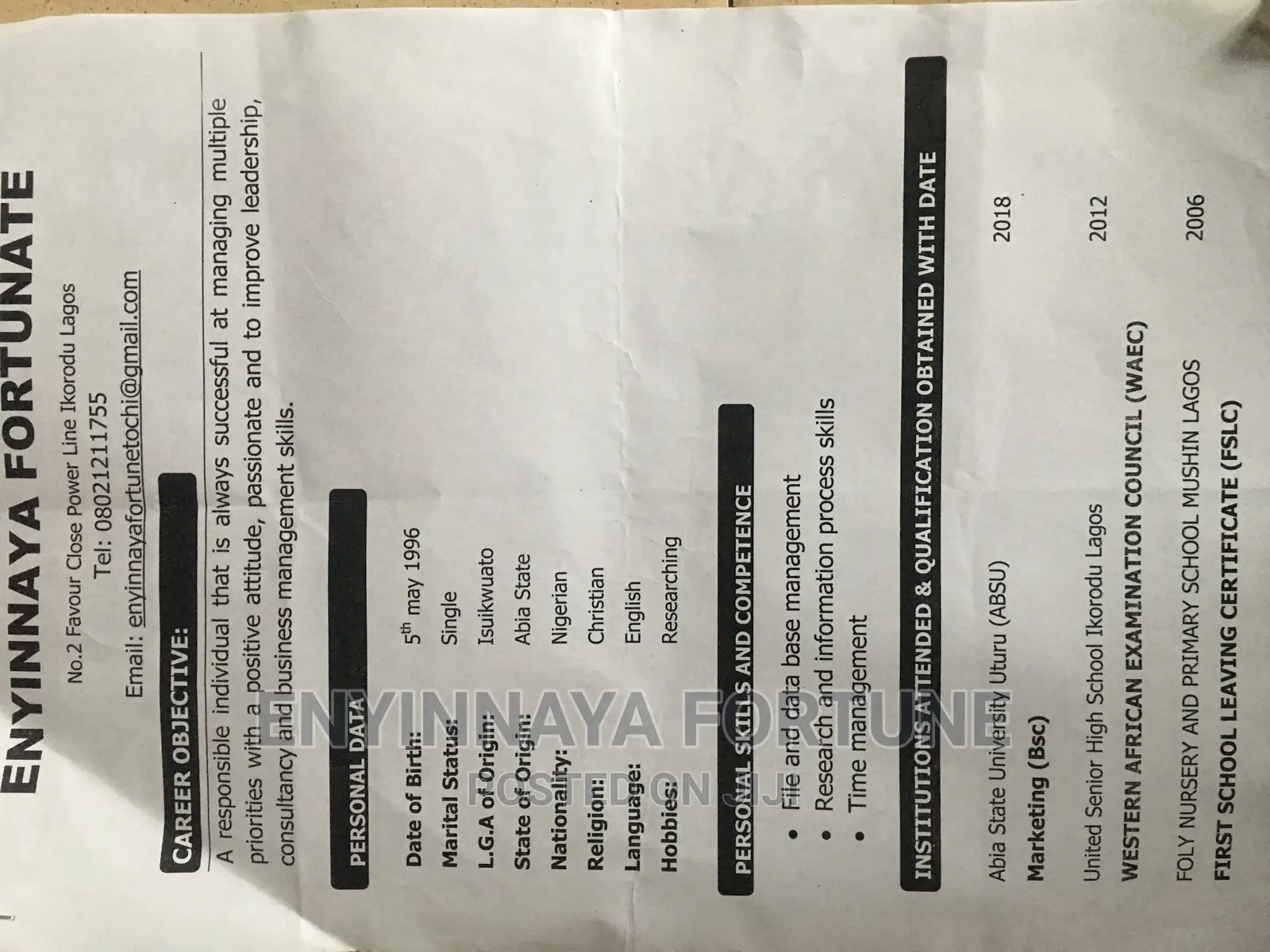 Sales Telemarketing CVs