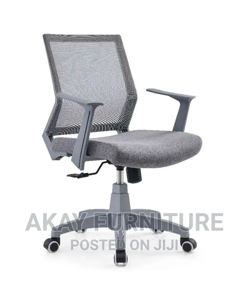 Grey Mesh And Fabric Office Chair