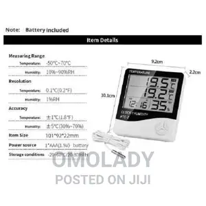 Clock / Humididty Meter HTC - 2