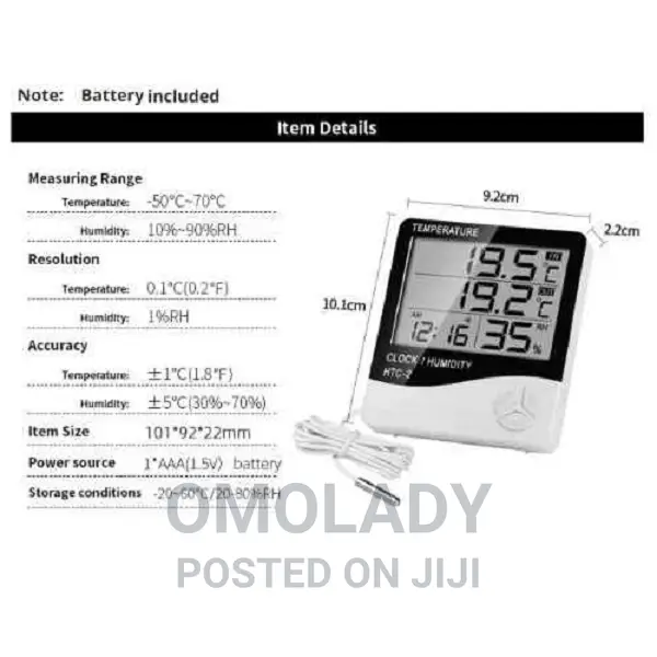 Clock / Humididty Meter HTC - 2