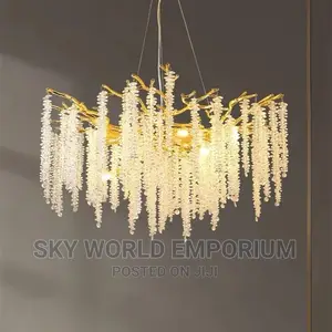 Crystal Luxury Gold Tree Branch Pendant Light Raindrop