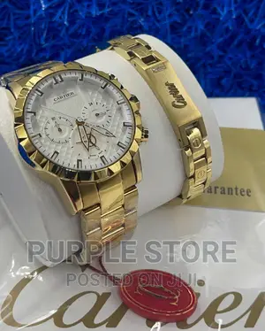 Cartier Chronograph Watch and Bracelet Set