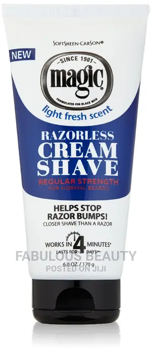Magic Razorless Cream Shave Bald Head 6 Ounce Tube (177ml)