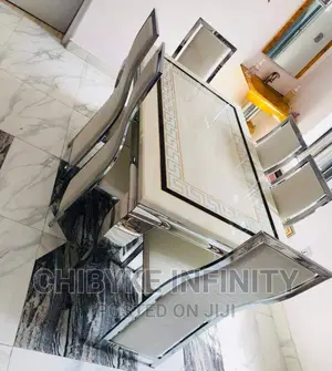 Brand New Imported Marble Dining Table With Six Chairs Made