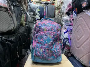 Quality Flower Pattern Stock Material Back Pack With Trolley