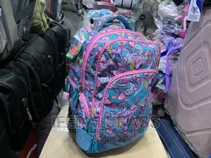 Quality Flower Pattern Stock Material Back Pack With Trolley
