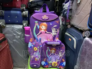 3n1 Kids Cartoon Character School Bag With Trolley