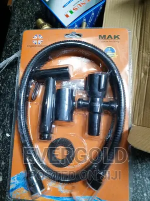 Black Pressing Shower With Black Cross Anglevalve Available