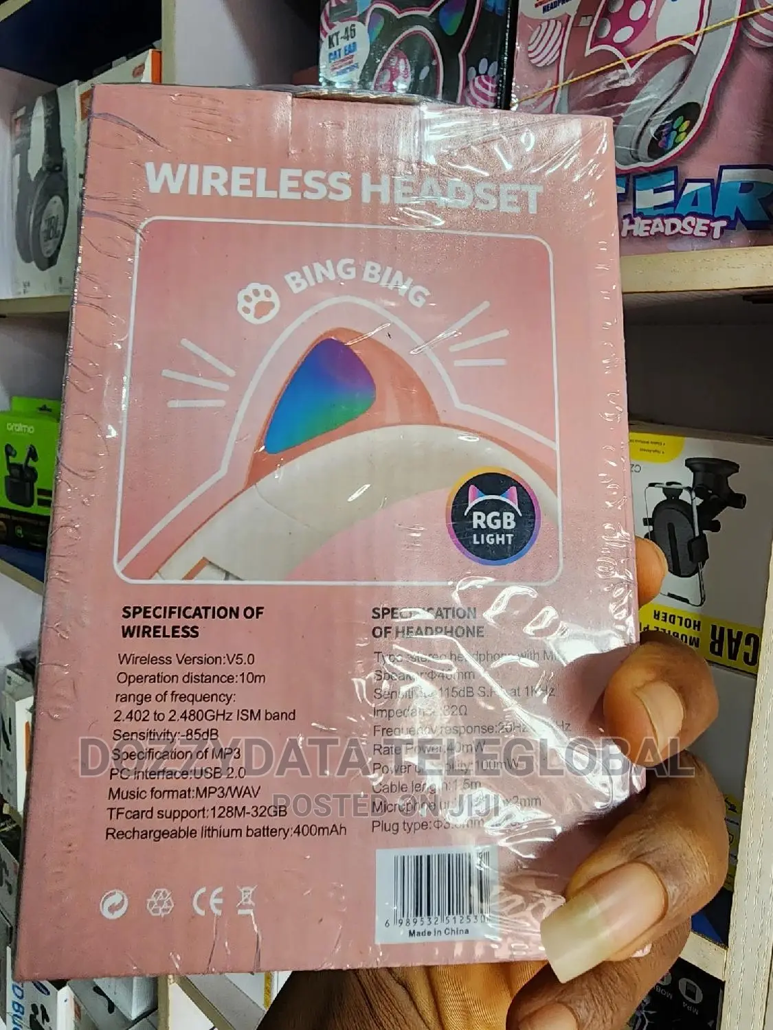 Cat Ears Headset Bluetooth Wireless Headphone With LED Light