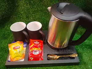 England Hotel Electric Kettle Tray Set With 2 Ceramic Cups)