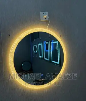 Crystal Round 3 Lights LED Mirror
