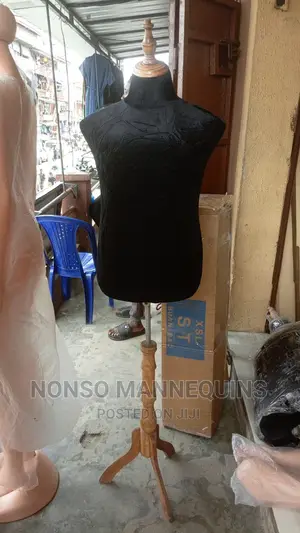 Male Dressform With Wooden Tripod Base