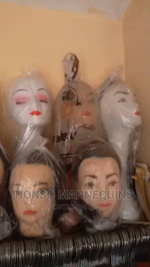 White Long Necks Mannequin Heads