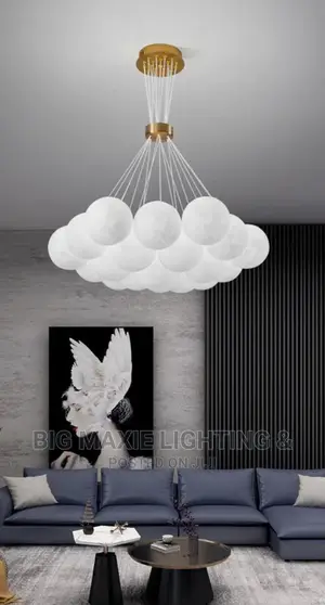 Nordic 3d Printed Moon Lampshade Ceiling Chandelier