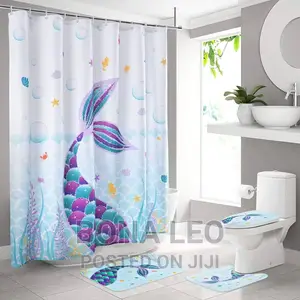 Shower Curtain and Toilet Mat