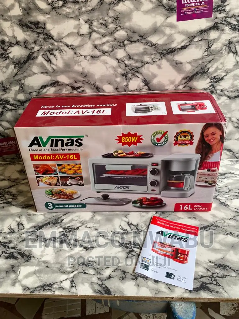 Avinas Breakfast Maker (16litres Oven, Grill and Coffeemaker