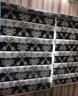 Black and White Flowery Window Blinds