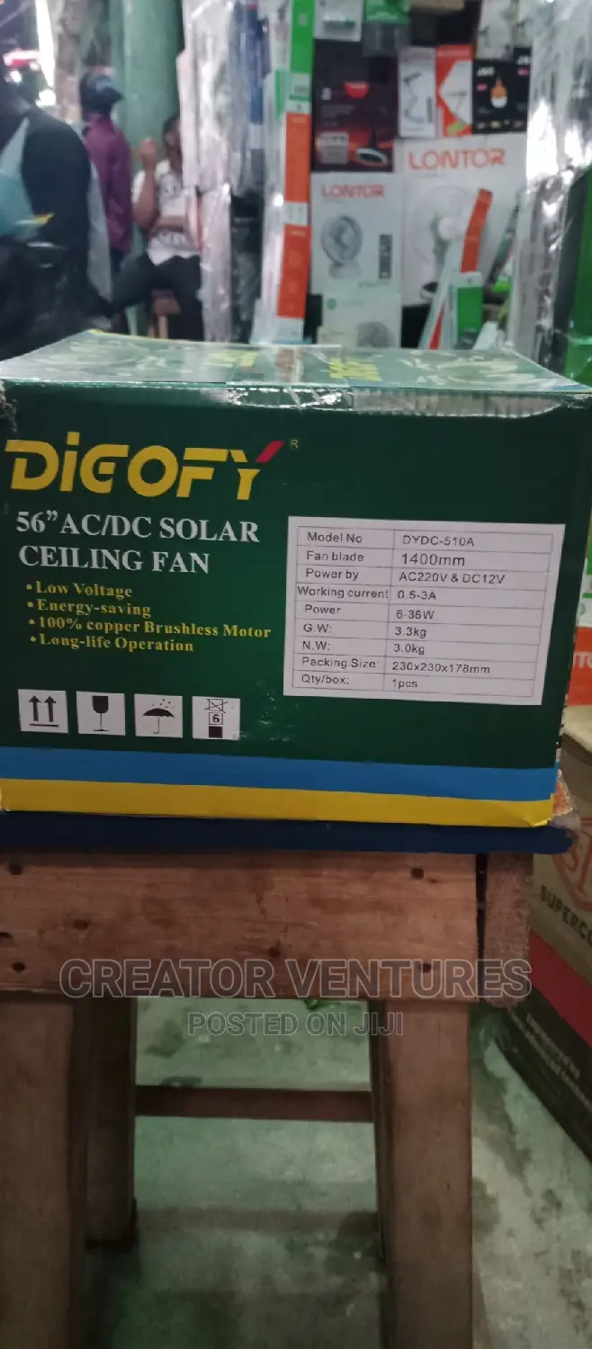 DC/AC Solar Celling Fan,Fully Copper,Good Speed, Noise Less.
