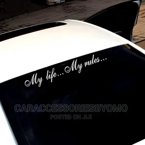 My Life My Rules Words Car Stickers - White